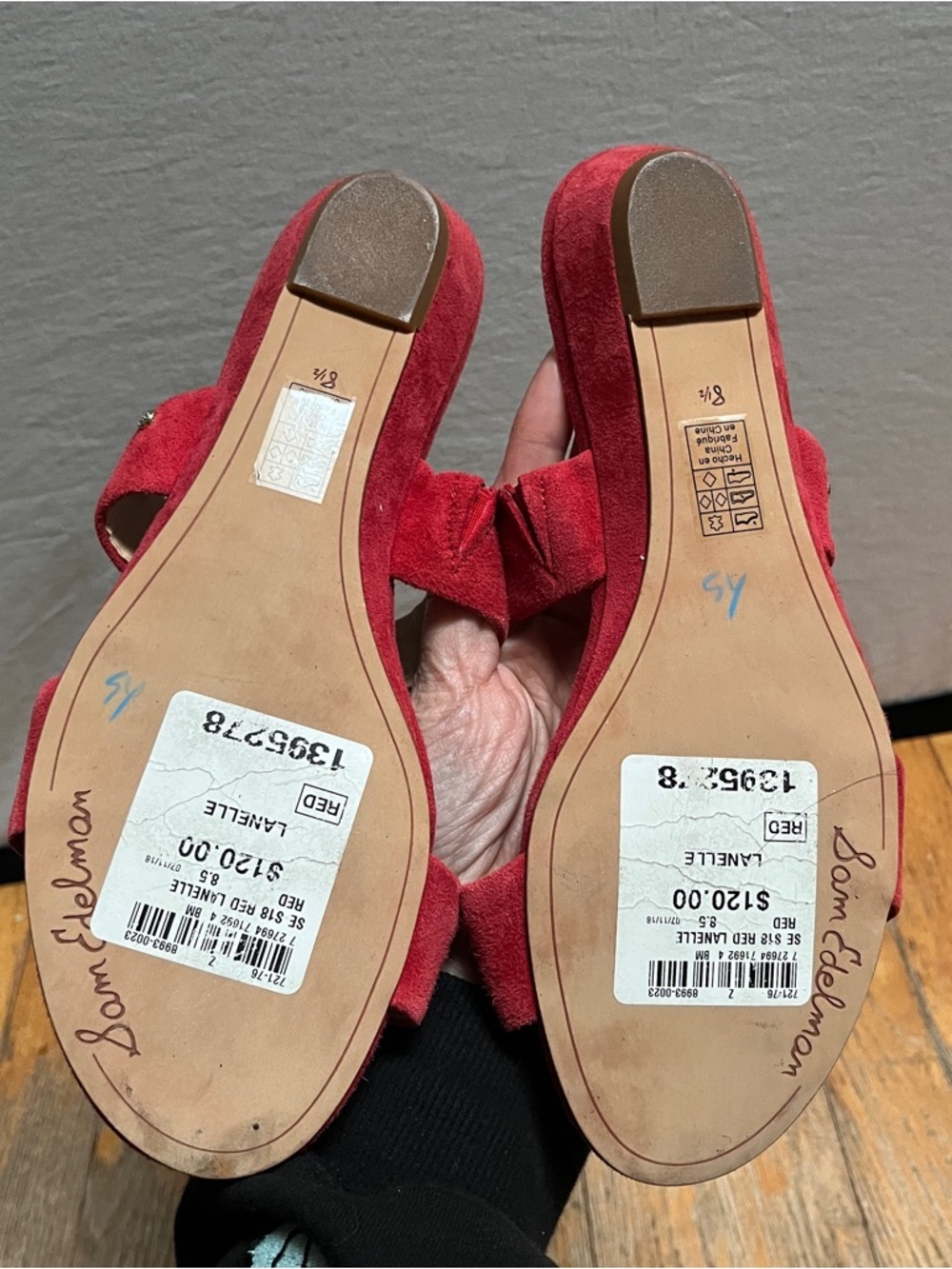 Sam Edelman Suede Double Strap Slide Sandals Size 8.5 - Picture 4 of 6